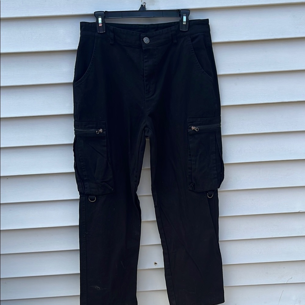 LIBIN Men's Black Cargo Pants
